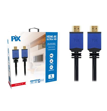 Cabo Hdmi 2.0 Hdr 4k Ultra Hd Pix Gold 20 Metros Série Plus