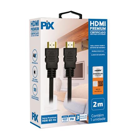 Cabo HDMI Premium Certificado High Speed Com Ethernet - 2 Metros 018-2022