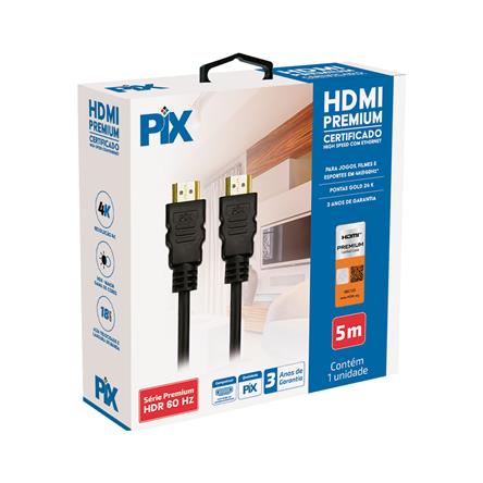 Cabo HDMI Premium Certificado High Speed Com Ethernet - 5 Metros 018-2025