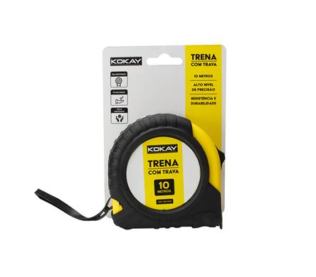 Trena de Aço 10 Metros 25mm com Capa Protetora e Trava KOKAY 056-0010