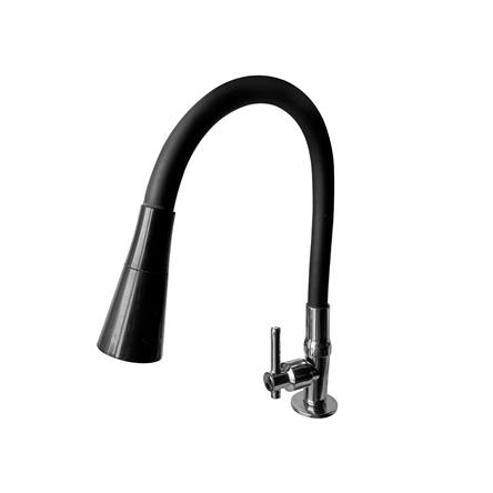 Torneira Para Cozinha Bancada Flexível Tubo Preto 2 Jatos 056-1115