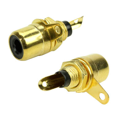 Jack RCA PCI Gold Preto 062-0825