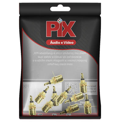 Jack RCA PCI Gold Preto 062-0825