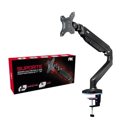 SUPORTE MONITOR PISTAO A GAS (1 MONITOR) - MORSA RGB C/ TIPO C E USB - 17 A 35 - PX-GG9-S 079-0111